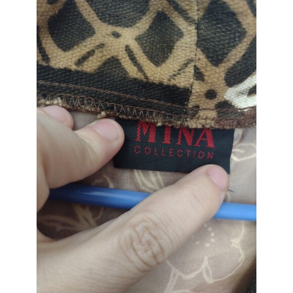 Mina Collection Kaftan Robe Mud Cloth Trim Copper Glow Rare Art to WearOne Size - Picture 13 of 16